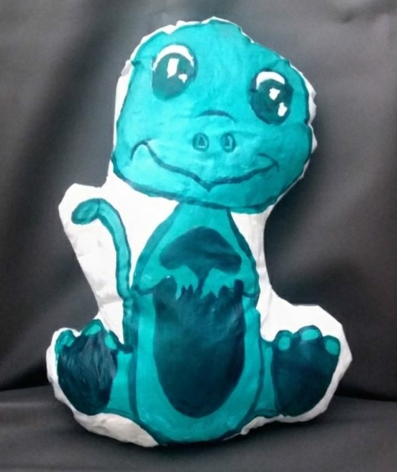 کوسن نقاشی روی پارچه طرح دایناسور